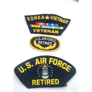 U S AIR FORCE RETIRED WITH SEAL PATCH‎ Korea Vietnam Veteran Lot of 3 Military